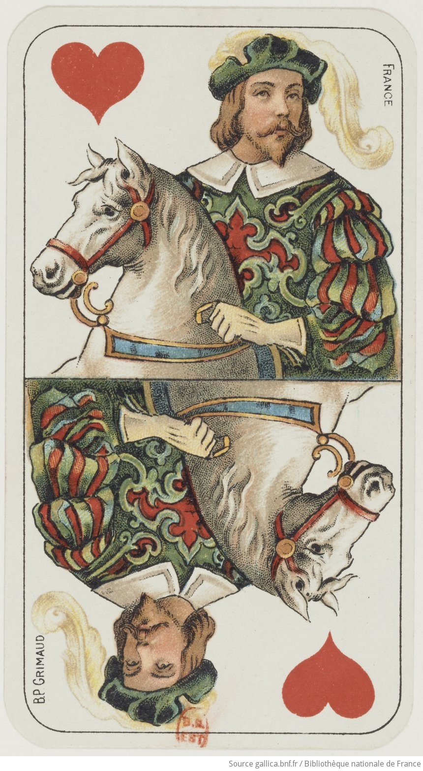 Jack of Hearts — French Two-Headed Tarot Deck